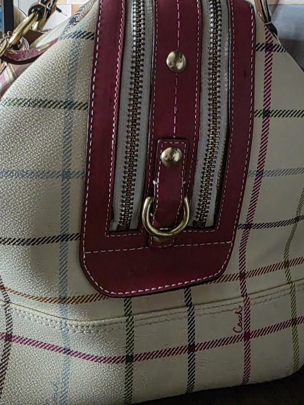 Coach Heritage Tattersall XL Duffle Travel Tote Bag Very RARE - Picture 17 of 17